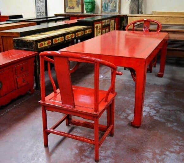 Tavolo-Cina-in-legno-di-olmo-massello-lacca-rossa_2