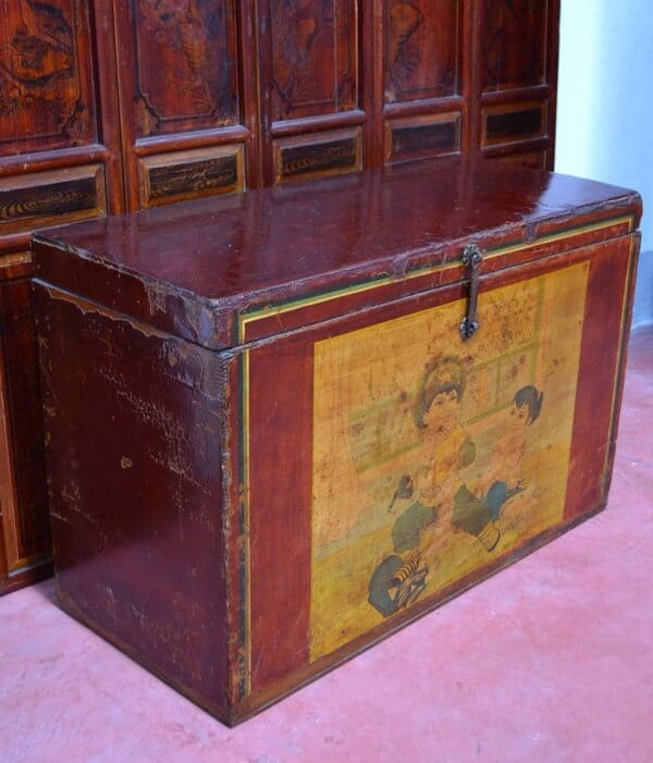 antico-baule-cinese-1930-rivoluzione-culturale-bambini