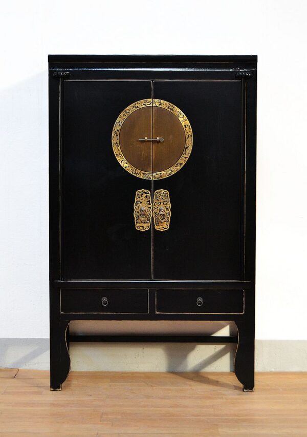 armadio-cinese-lacca-nera-etnico-medaglione-oroscopo