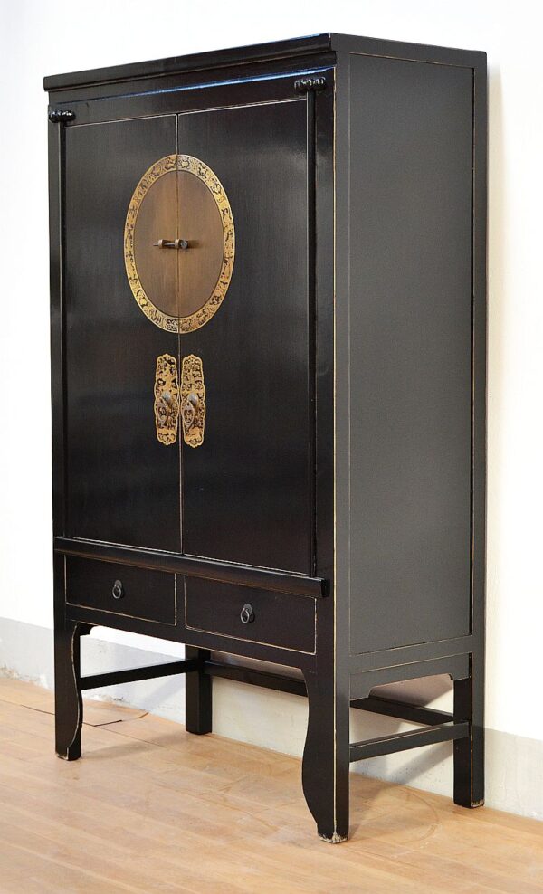 armadio-cinese-lacca-nera-etnico-medaglione-oroscopo