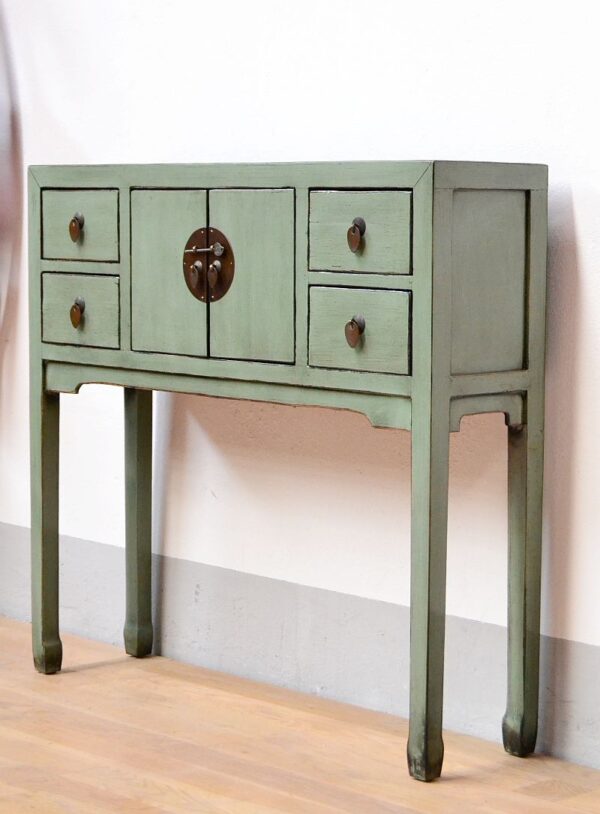 consolle-cinese-in-legno-di-olmo-color-salvia